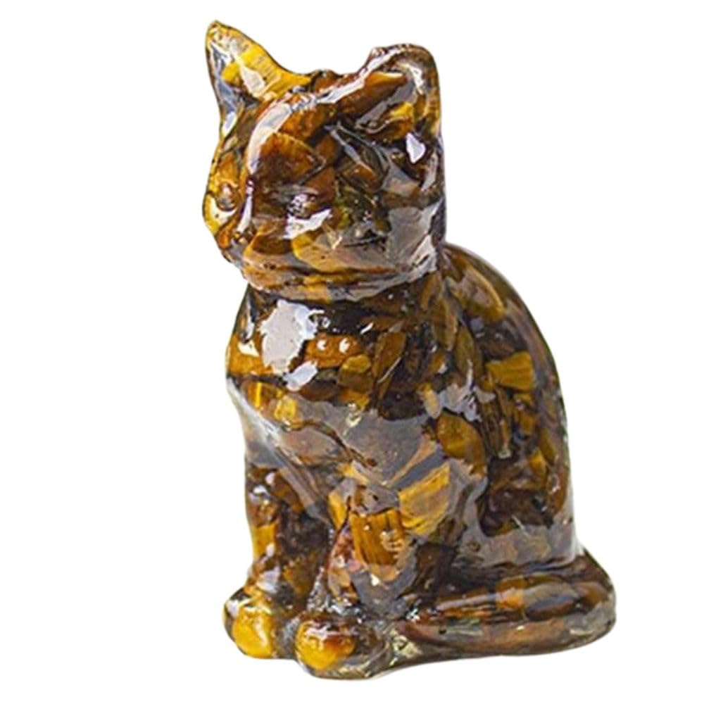 Multicolor Carved Natural Crystal Figurine - Desk and Home Decor, Healing Stone Covered with Resin - Colorful Animal Ornament for Office and Living Room (Aventurine)