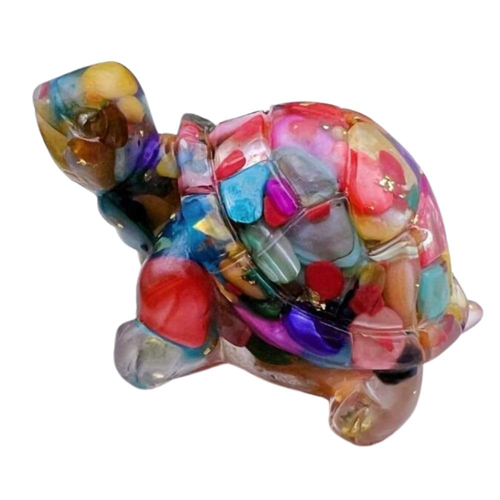 Genérico Amber Yellow Natural Crystal Cat Figurine - Desk and Home Decor, Healing Stone Covered with Resin - Colorful Animal Ornament for Office and Living Room