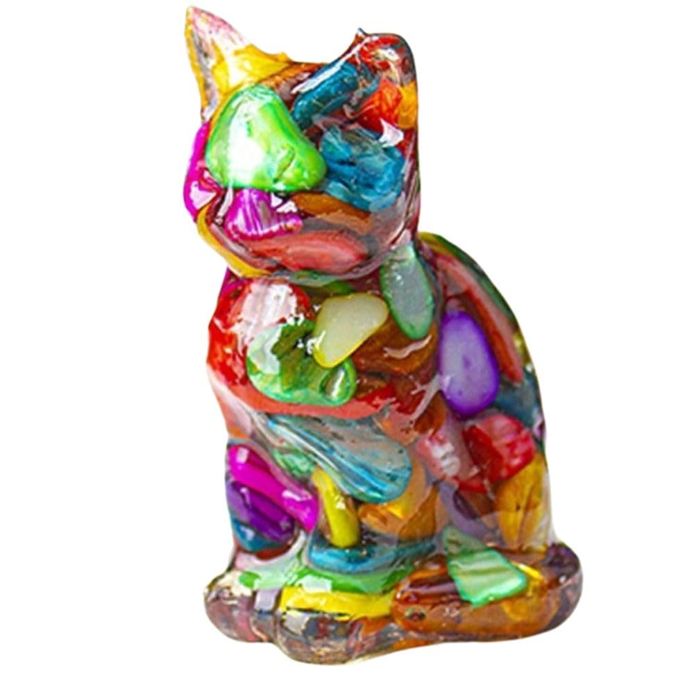 Multicolor Carved Natural Crystal Figurine - Desk and Home Decor, Healing Stone Covered with Resin - Colorful Animal Ornament for Office and Living Room (Aventurine)