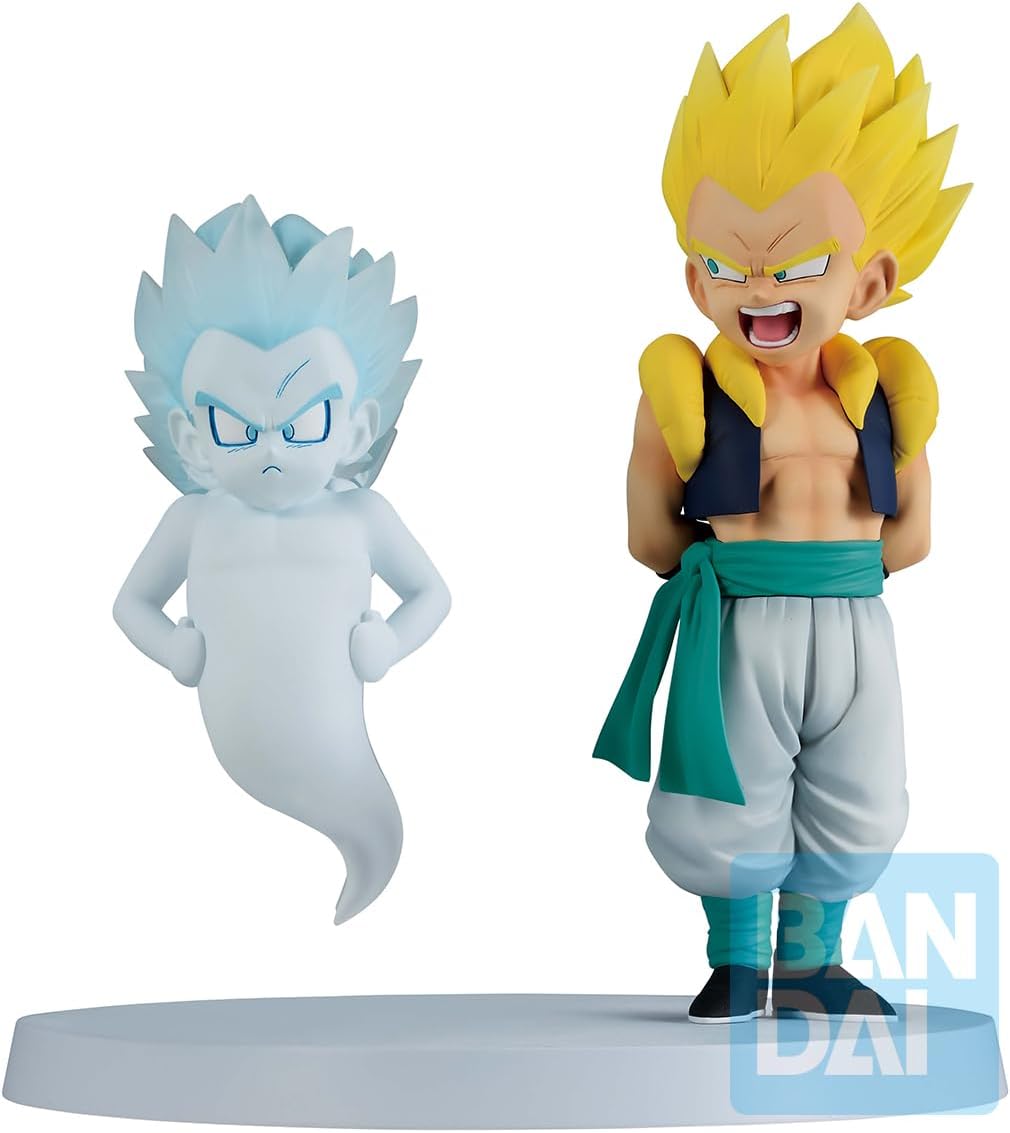Ichibansho Dragon Ball Z Super Saiyan Gotenks & Ghost (Dragon History II) Revible Moment: Bandai Spirits Premium Collectible Statue - Fun and Detailed Figure, a Must-Have for DBZ Fans