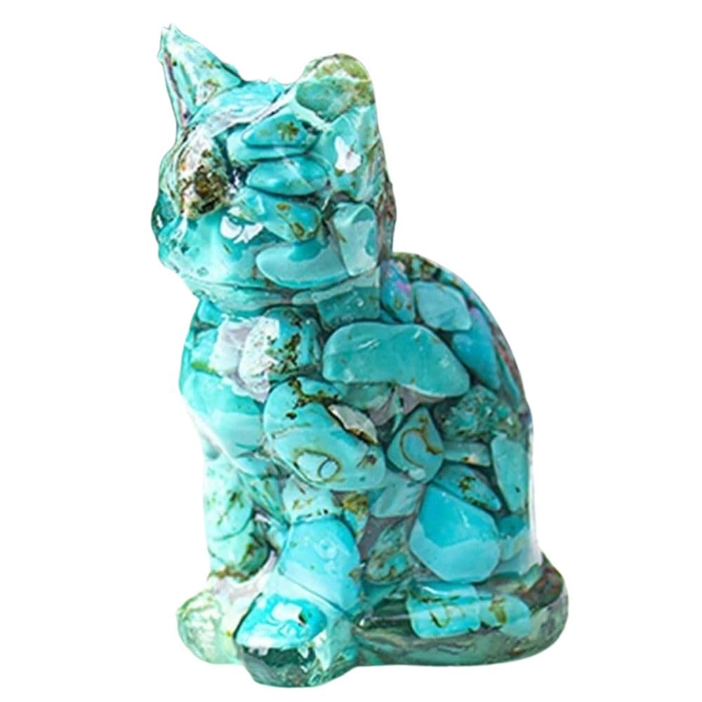 Multicolor Carved Natural Crystal Figurine - Desk and Home Decor, Healing Stone Covered with Resin - Colorful Animal Ornament for Office and Living Room (Aventurine)
