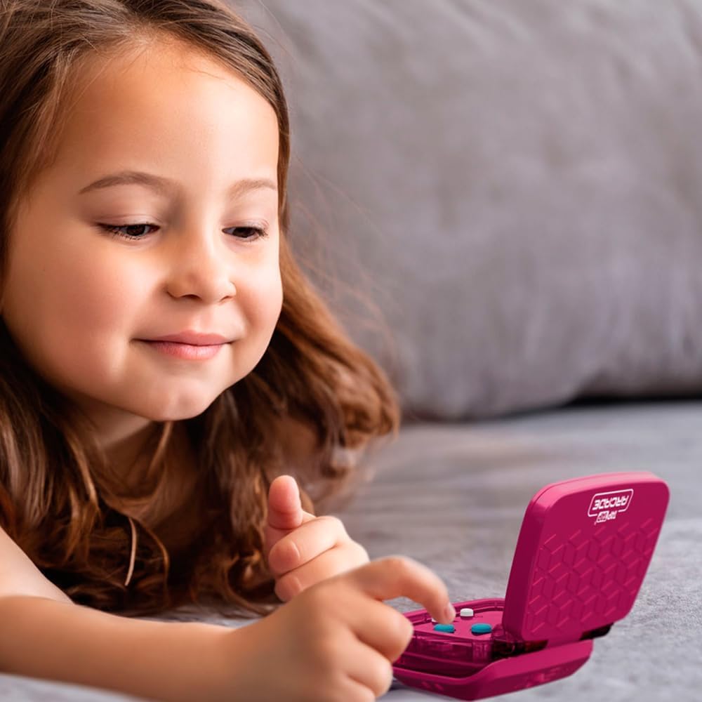 TAPTAP ARCADE FC34812 BANDAI - Multicolor- Dispositivo de juegos electrónico tamaño de Palma - maquina recreativa retro, incluye 10 divertidos videojuegos, Regalo para Mayores de 5 años