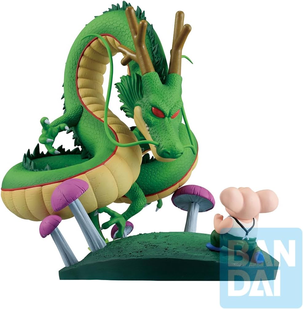 Ichibansho Dragon Ball Oolong & Shenron (Dragon History II) Revible Moment: Bandai Spirits Premium Collectible Statue Detailed Diorama, epic figure for any Dragon Ball collection.