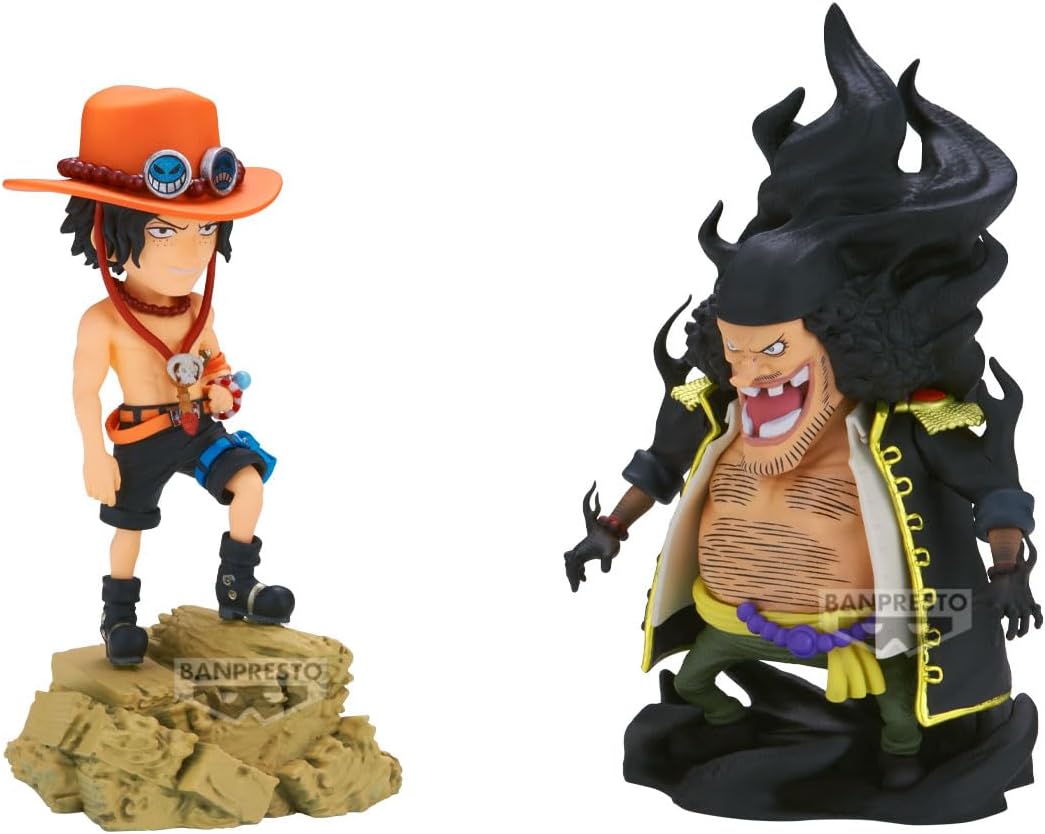 Banpresto Portgas D. Ace Vs Marshall D. Teach One Piece - World Collectable Log Stories 8 cm Collectible Action Figure, BP29382P, Multicolor, Optima for Anime Fans