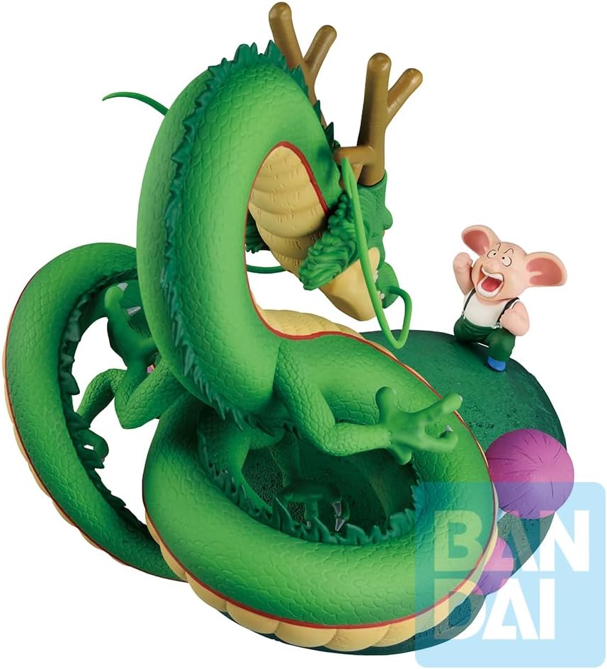 Ichibansho Dragon Ball Oolong & Shenron (Dragon History II) Revible Moment: Bandai Spirits Premium Collectible Statue Detailed Diorama, epic figure for any Dragon Ball collection.