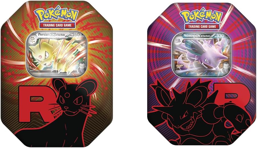 Pokémon TCG - Fall EX Tin 2025 Collector's Box with Promo EX Card + 4 Booster Envelopes Official Pokemon Product - Great for Kids and Collectors