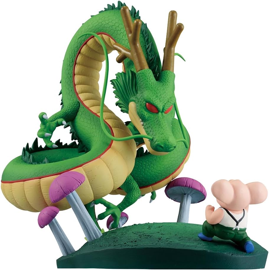 Ichibansho Dragon Ball Oolong & Shenron (Dragon History II) Revible Moment: Bandai Spirits Premium Collectible Statue Detailed Diorama, epic figure for any Dragon Ball collection.