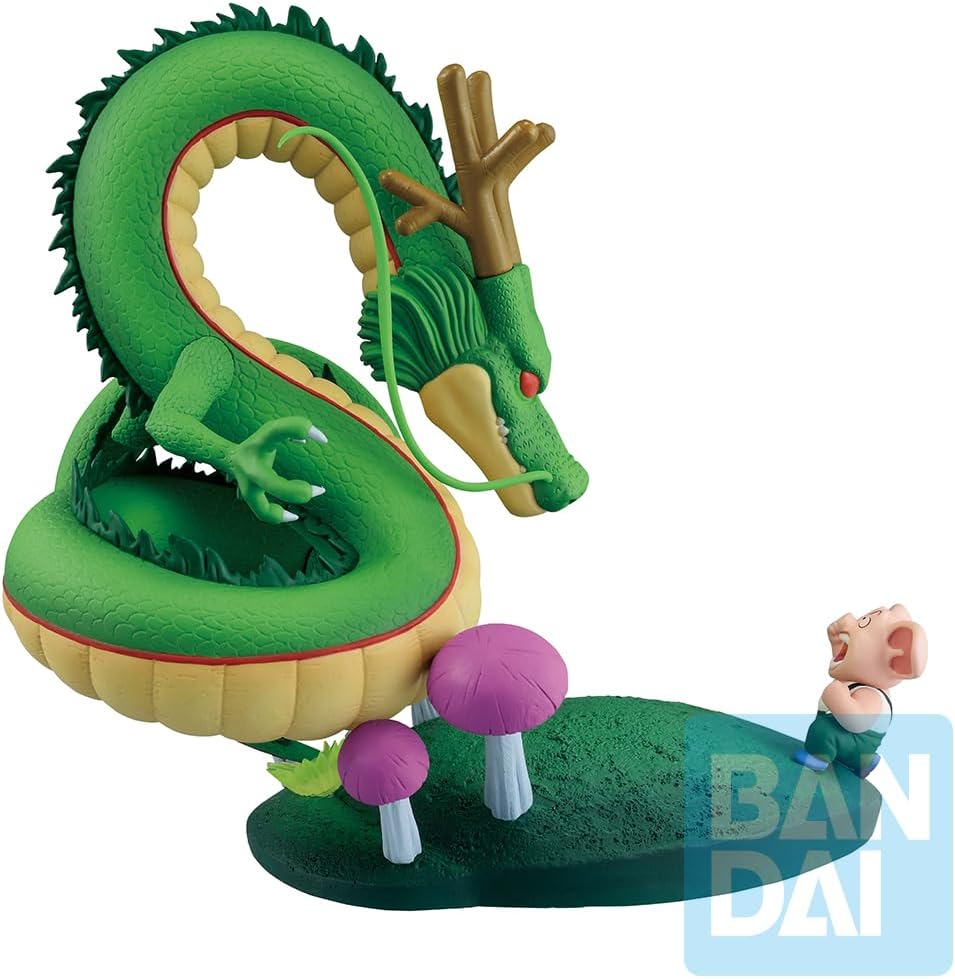 Ichibansho Dragon Ball Oolong & Shenron (Dragon History II) Revible Moment: Bandai Spirits Premium Collectible Statue Detailed Diorama, epic figure for any Dragon Ball collection.