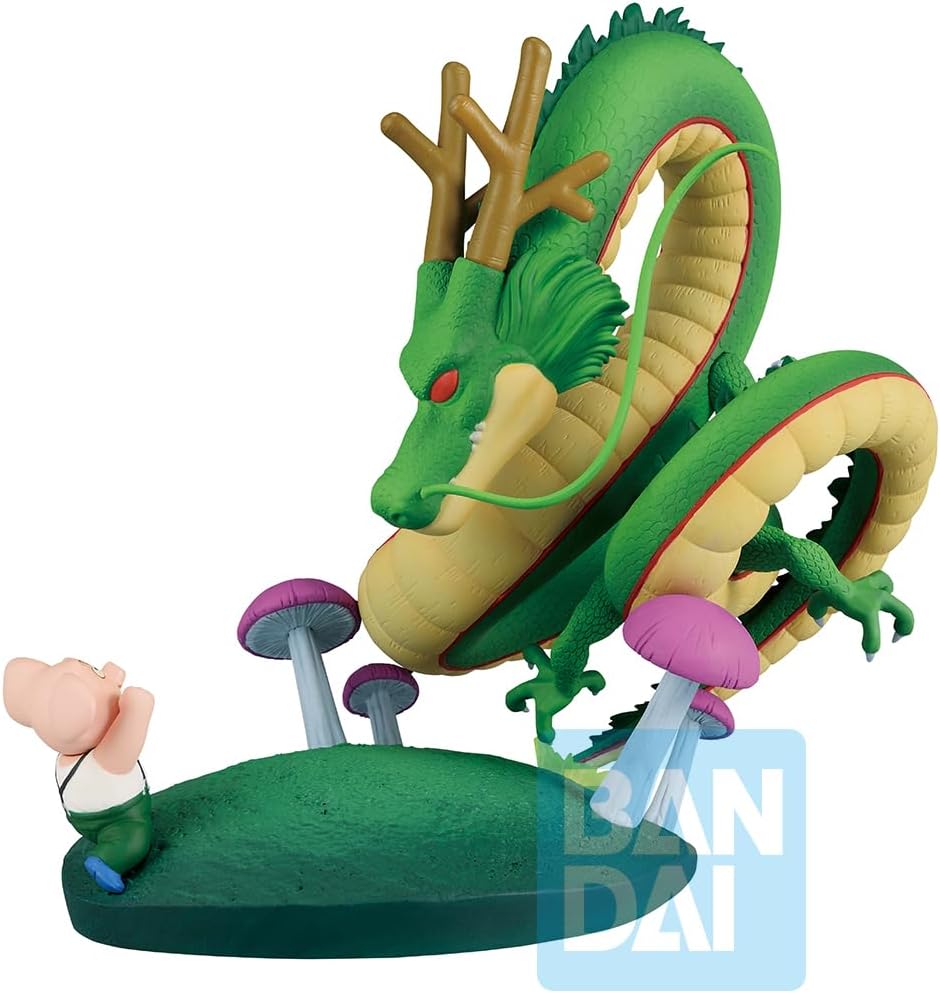 Ichibansho Dragon Ball Oolong & Shenron (Dragon History II) Revible Moment: Bandai Spirits Premium Collectible Statue Detailed Diorama, epic figure for any Dragon Ball collection.