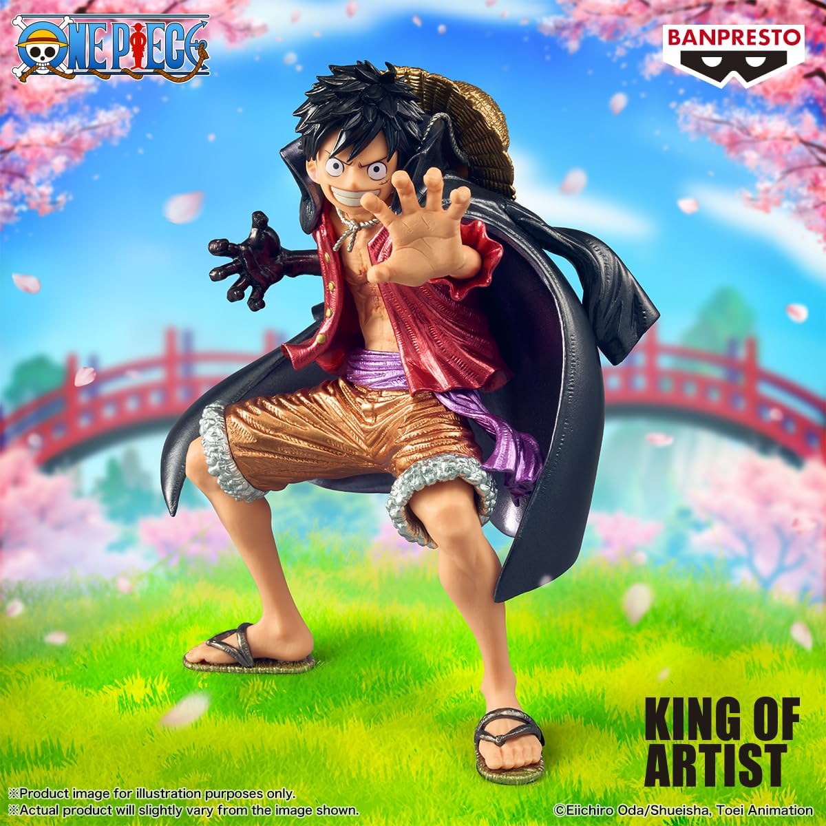 Banpresto Monkey D. Luffy One Piece Action Figure, King of Artist, Land of Wano II Special Ver.- 19 cm, BP29646P Multicolor, Collectible Figure, Optimo for Anime Fans