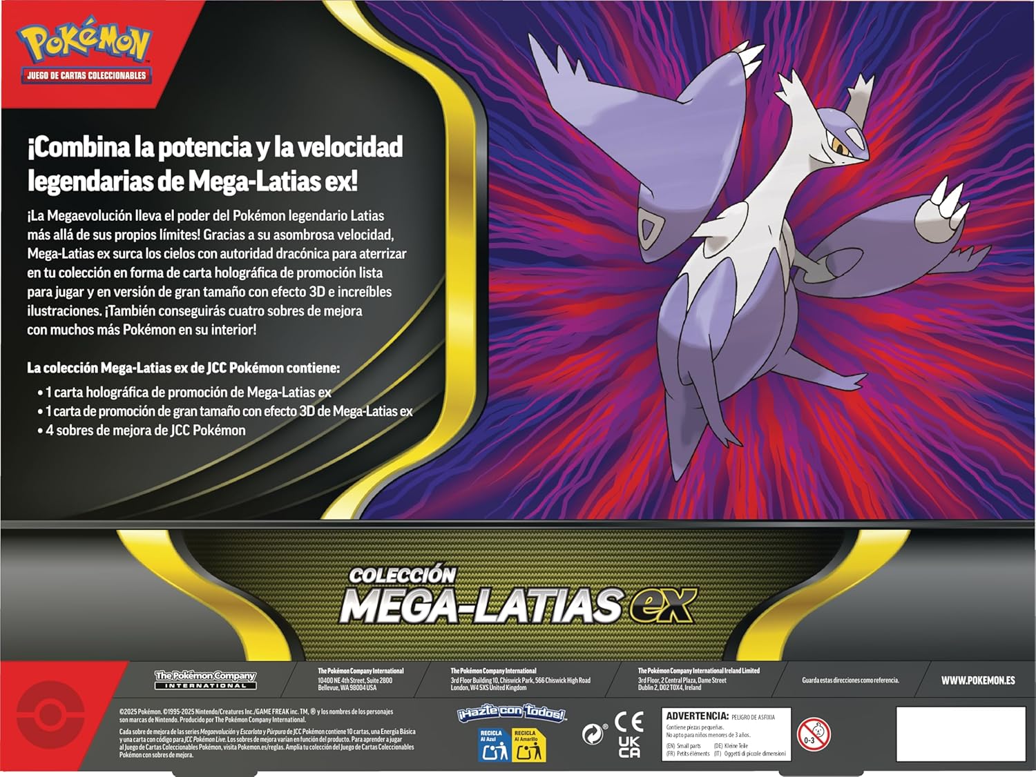 Pokémon: JCC Pokémon Mega-Latias ex Collection (1 Holographic Promo Card, 1 Oversized Card with 3D Effect and 4 Upgrade Envelopes)