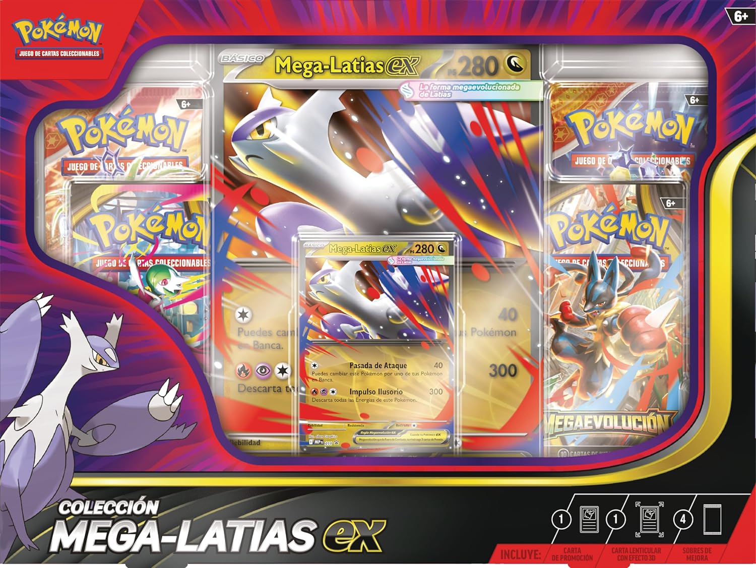 Pokémon: JCC Pokémon Mega-Latias ex Collection (1 Holographic Promo Card, 1 Oversized Card with 3D Effect and 4 Upgrade Envelopes)