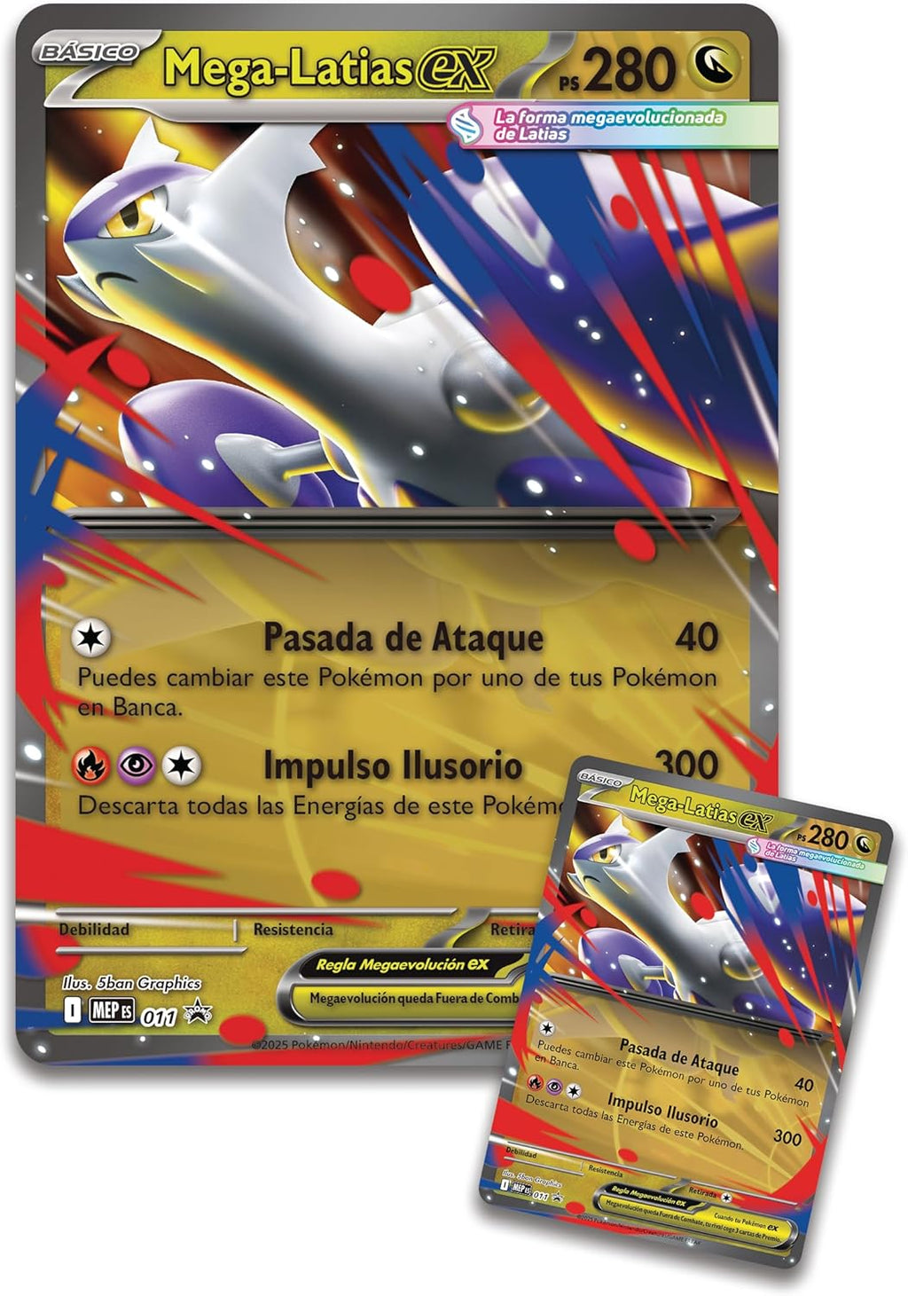 Pokémon: JCC Pokémon Mega-Latias ex Collection (1 Holographic Promo Card, 1 Oversized Card with 3D Effect and 4 Upgrade Envelopes)
