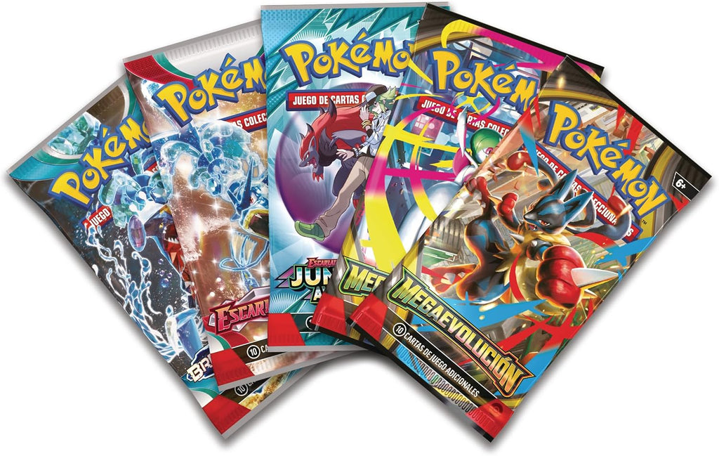 Pokémon: JCC Pokémon Mega-Lucario ex Figure Collection (1 Holographic Embossed Promo Card, 1 Oversized Promo Card, 5 Upgrade Envelopes and 1 Mega-Lucario Figure)