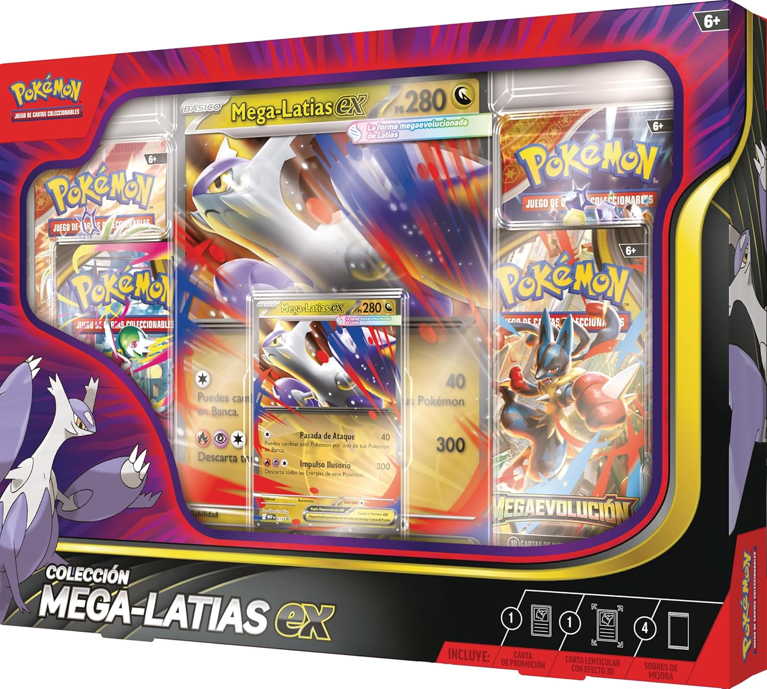 Pokémon: JCC Pokémon Mega-Latias ex Collection (1 Holographic Promo Card, 1 Oversized Card with 3D Effect and 4 Upgrade Envelopes)